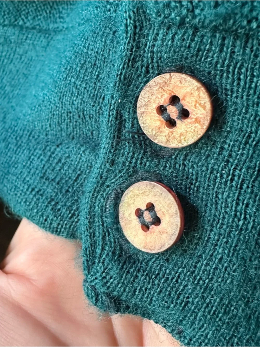 Christian Dior Teal Green Vintage Cardigan Sweater with Drop Pockets Size M - Picture 5 of 7